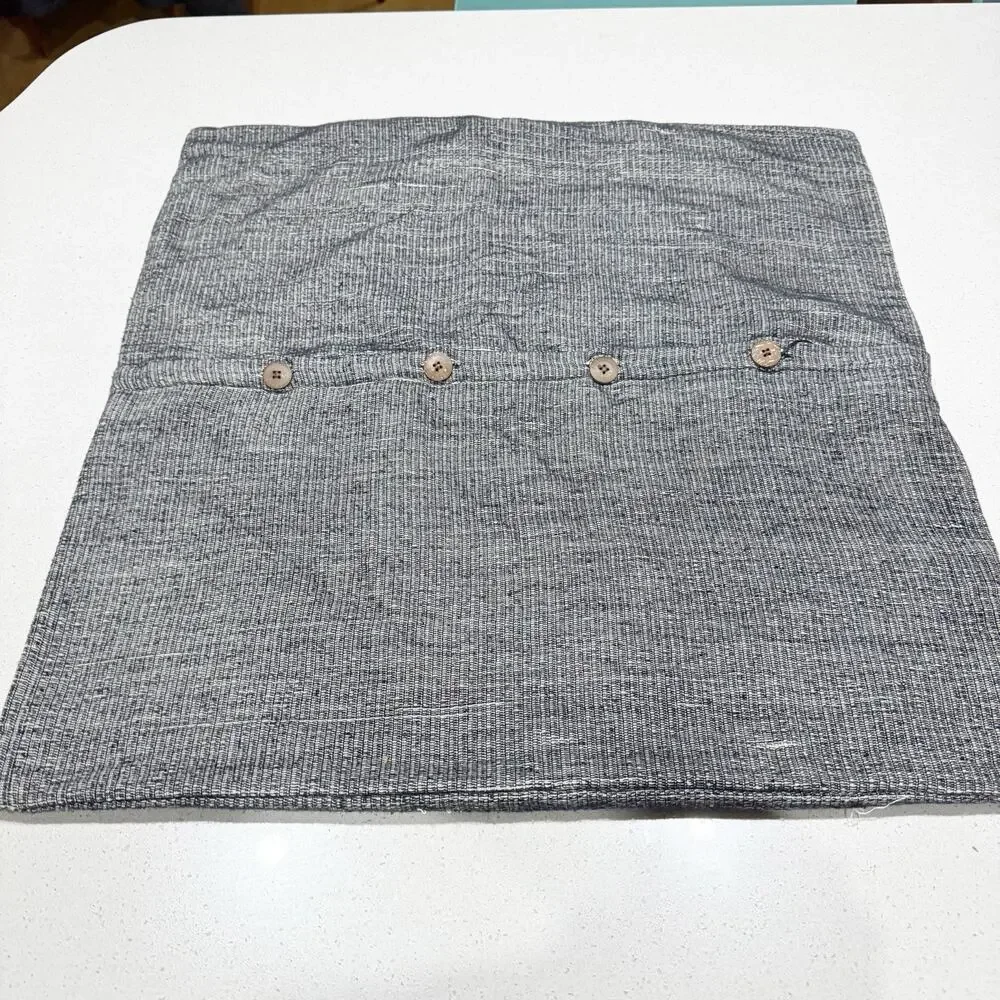 West Elm 24”x24” Blue White Silk Blend Throw Pillow‎ Cover